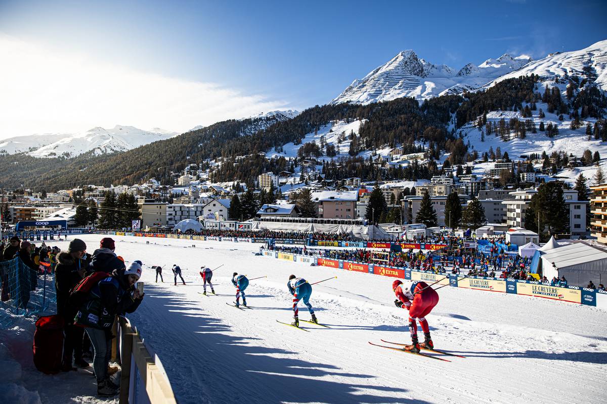 A bluebird Davos sprint day. Photo: Nordic Focus